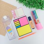 Kit Estojo Caixa de Leite Picolé + Canetas Laranjas com 6 Itens - Leo&Leo
