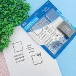 Kit de Carimbos Transparente de Silicone Planner com Base Acrílica + Carimbeira - Tilibra