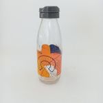 Garrafa em Vidro 550 ml Estampas Coloridas ( Tampa Azul, Cinza e Vermelho ) - Casita