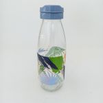 Garrafa em Vidro 550 ml Estampas Coloridas ( Tampa Azul, Cinza e Vermelho ) - Casita