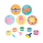Kit Massinha de Modelar Fundo do Mar com Cards (5 Cores + 2 Ferramentas + 5 Acessórios) - Leo&Leo