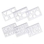 Kit Gabarito para Desenho 6 Réguas - Waleu