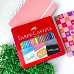 Lápis de Cor Pastel/Neon/Metálico 24 Cores na Lata - Faber-Castell