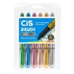 Caneta Hidrográfica Brush Metallic 6 Cores- Cis