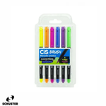 Caneta Hidrográfica Brush Pen 6 Cores - Cis