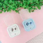 Apontador com Depósito 2 Furos Jumbo e Tradicional Box Panda (Branco e Azul) - Tilibra