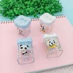 Apontador com Depósito 2 Furos Jumbo e Tradicional Box Panda (Branco e Azul) - Tilibra