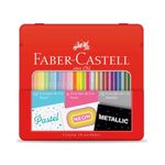 Lápis de Cor Pastel/Neon/Metálico 24 Cores na Lata - Faber-Castell