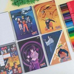 Kit 2un Caderno Naruto Uzumaki Espiral 1m 80fls Capa Dura Universitário  Escolar Desenho Série Mangá Japonês Ninja - São Domingos - Caderno Escolar  / Universitário - Magazine Luiza