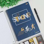 Caderno Espiral Capa Dura Universitário 1 Matérias Be Strong 20 x 27,5 cm 80 Folhas - São domingos