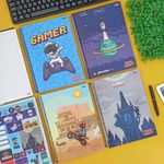 Caderno Universitário 1 Matéria Pixel Kraft 20 x 27,5 cm 80 Folhas - São Domingos