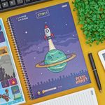 Caderno Universitário 1 Matéria Pixel Kraft 20 x 27,5 cm 80 Folhas - São Domingos