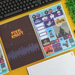 Caderno Universitário 1 Matéria Pixel Kraft 20 x 27,5 cm 80 Folhas - São Domingos