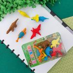 Mini Borracha Dinossauros 5 Peças - Importado