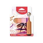 Caneta Marca Texto FluoPeps 4 Cores Glitter + Tom Pastel + Neon - Maped