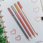 Lápis Grafite 2B Rose (Branco, Prata e Rose) - Cis