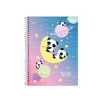 Caderno Universitário Capa Dura 1 Matéria Panda Lovely Friend 20 x 27,5 cm 80 Folhas  - Tilibra