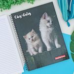 Caderno Espiral Capa Dura Universitário 15 Matérias Cães e Gatos 160 Folhas 20 x 27,5 cm  - Panamericana