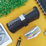 Estojo de Rolo Nécessaire Quadriculado Preto e Branco - Fizz