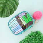 Estojo Box Cristal Verde Água 100 Pens com Divisória Tie Dye - Fizz