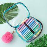 Estojo Box Cristal Verde Água 100 Pens com Divisória Tie Dye - Fizz