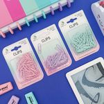 Clips Tom Pastel (Lilás, Verde Água e Rosa) 60 Unidades 28 mm HE63720 - Interponte