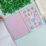 Caderno 1/4 Mellow (Azul, Lilás, Rosa e Verde) Brochura Costurado Capa Dura 14 x 20 cm 80 Folhas - Tilibra