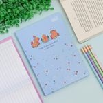Caderno 1/4 Mellow (Azul, Lilás, Rosa e Verde) Brochura Costurado Capa Dura 14 x 20 cm 80 Folhas - Tilibra