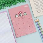 Caderno 1/4 Mellow (Azul, Lilás, Rosa e Verde) Brochura Costurado Capa Dura 14 x 20 cm 80 Folhas - Tilibra