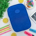 Estojo Box Azul 100 Pens Jumbo com 1 Divisória - Daterra