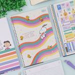 Caderno Universitário Espiral Capa Dura Snoopy Connect 1 Matéria 20 x 27,5 cm 80 Folhas - Tilibra