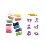 Kit Massa de Modelar 12 Cores + 6 Moldes + 1 Rolinho Unicórnio - Magic Kids