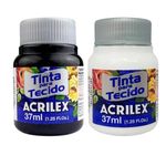 Tinta para Tecido 37 ml Preto ou Branco - Acrilex