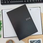 Agenda 2024 Executiva Costurada Diária Napoli Preta 15,9 x 23,3 cm 192 Folhas - Tilibra