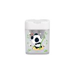 Apontador com Depósito 2 Furos Jumbo e Tradicional Box Panda (Branco e Azul) - Tilibra