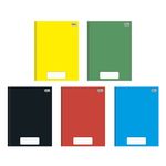 Caderno 1/4 Pepper (Amarelo, Azul, Preto, Verde e Vermelho) Brochura Costurado Capa Dura 14 x 20 cm 80 Folhas - Tilibra