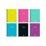 Caderno 1/4 Neon (Azul, Laranja, Rosa e Verde) Espiral Capa Flexível 14 x 20 cm 80 Folhas Coloridas - Tilibra