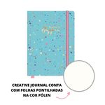 Caderno Brochura Petit de la Creme Azul Colorido Creative Journal 14 x 21 cm 80 Folhas - Jandaia