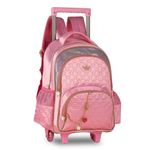 Mochila Com Rodinhas Infantil Sweet Queen Rosa - Clio Style