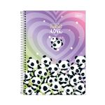 Caderno Universitário Capa Dura Lovely Friend Panda 20 x 27,5 cm 10 Matérias 160 Folhas - Tilibra