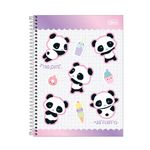 Caderno Universitário Capa Dura Lovely Friend Panda 20 x 27,5 cm 10 Matérias 160 Folhas - Tilibra