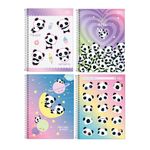 Caderno Espiral Capa Dura Universitário Panda Lovely Friend 20 x 27,5 cm 16 Matérias 256 Folhas- Tilibra