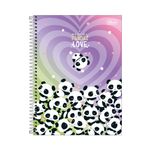 Caderno Espiral Capa Dura Universitário Panda Lovely Friend 20 x 27,5 cm 16 Matérias 256 Folhas- Tilibra