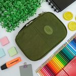 Estojo Box Verde Militar100 Pens Jumbo com 1 Divisória - Daterra