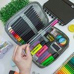 Estojo Box Cinza 100 Pens Jumbo com 1 Divisória - Daterra
