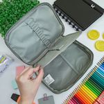 Estojo Box Cinza 100 Pens Jumbo com 1 Divisória - Daterra