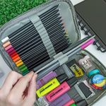 Estojo Box Cinza 100 Pens Jumbo com 1 Divisória - Daterra