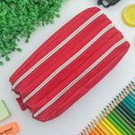Estojo Escolar Triplo Lona Vermelho - Daterra
