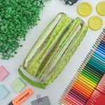 Estojo Escolar Telado Triplo Verde com Bolinha - Daterra
