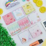 (BRINDE) Bloco Adesivo Quadrado Tom Pastel Frutas 8 x 8 cm 80 Folhas - Importado
